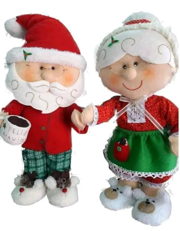 Pareja papa Noel pantuflas
